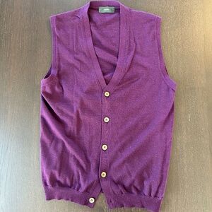 Zanone Plum Cardigan Vest - Size 50, Good Condition